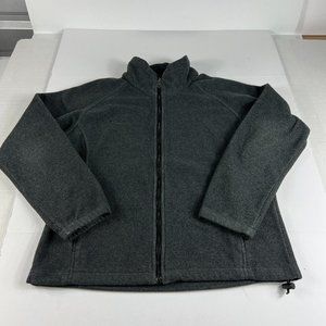 Columbia Full Zip Fleece Sweatshirt Women's Large Grey Long Sleeve Mock Neck